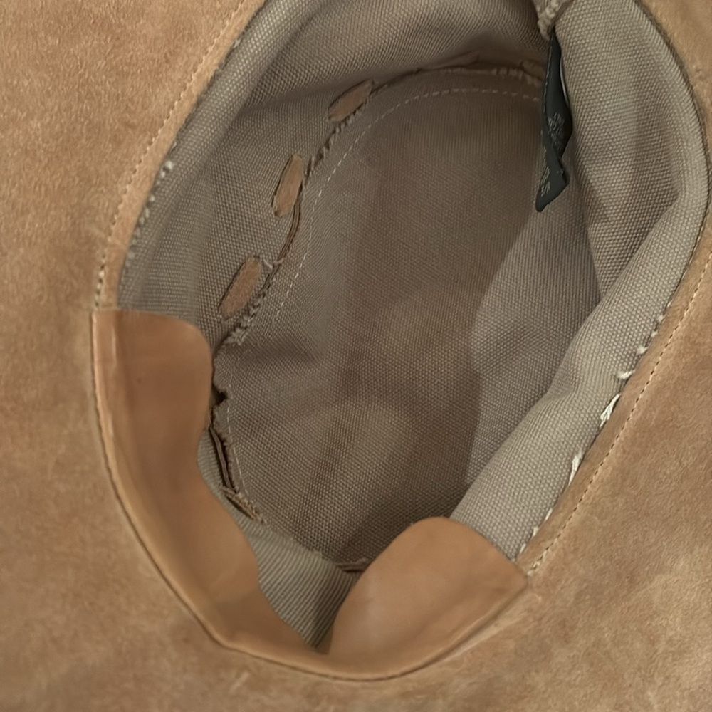Vintage Banana Republic Suede KLONDIKE 49er Hat Floppy prospectors Western Tan - Picture 9 of 10
